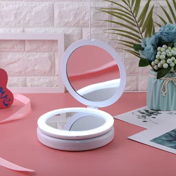 

Makeup Vanity Mirror with 1X 10X Magnifying Lights LED Portable Hand Cosmetic Mini Round Travel Magnification Mirrors