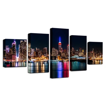 

5pcs 5d diamond embroidery New York Building diamond painting full drill square round diamond mosaic"City Nightscape"home decor,