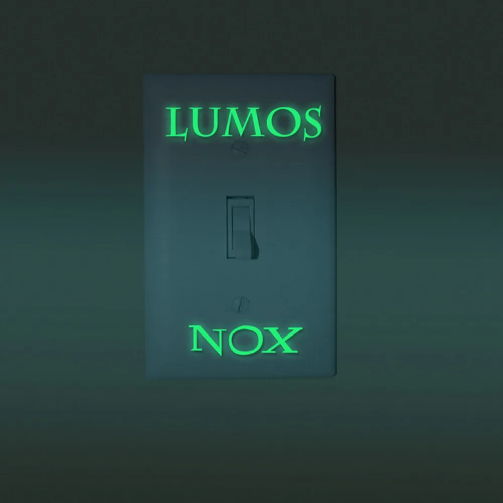 Лидер продаж 1 шт. светящийся ночсветильник наклейки LUMOS & NOX на стену для детской