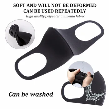 

10 Pcs Men/Mujer Polyester Washable No Odor Face Mask of PM2.5 Dustproof and Pollution-proof Activated Carbon Filter Solid