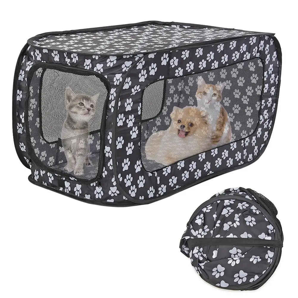 Tente Rectangulaire Pliable Portable Pour Animaux De Compagnie Cage De Parc Pour Chien Cloture Niche Pour Chiot Niche Pour Chien Et Chat Maille Amovible Pour L Exterieur Aliexpress