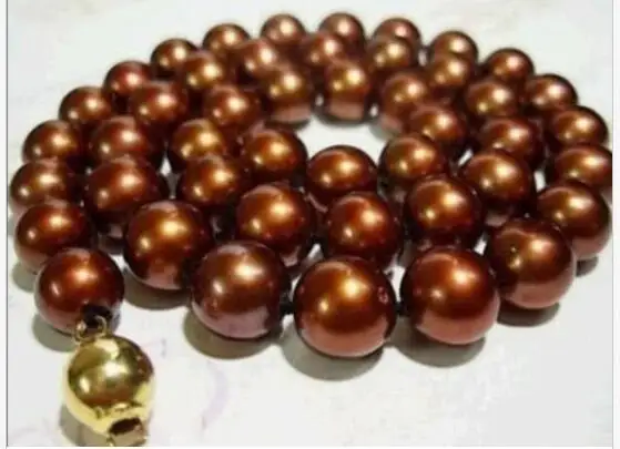 Новые Красивые 8 мм бронзовые жемчужные ювелирные изделия ожерелье 17&quot |