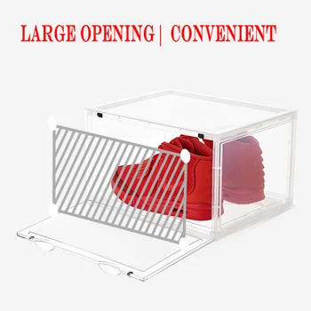 

Sneaker Shoe Box Acrylic Sneaker Display Box Shoes Storage Case Organizers Stackable Foldable YE-Hot