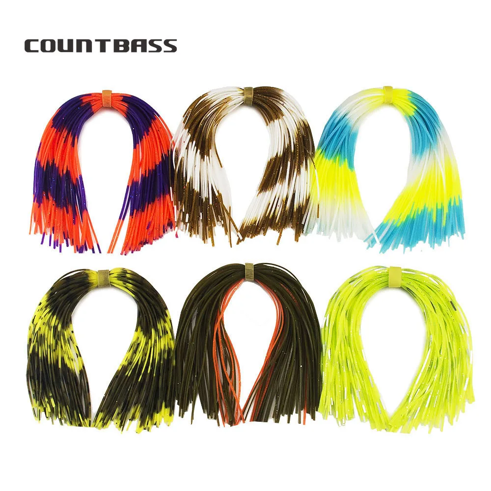 120 Bundles 50 Strands Silicone Skirts Fishing Accessories DIY Spinnerbatis Buzzbaits Rubber Jig Lures Squid | Спорт и развлечения