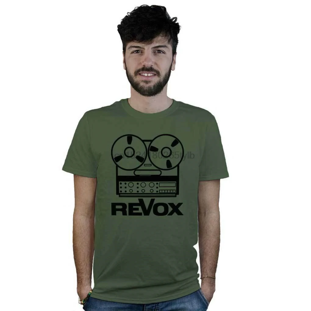 Футболка Revox рубашка DJ рисунок мифический рекордер Винтаж катушки v | Мужская