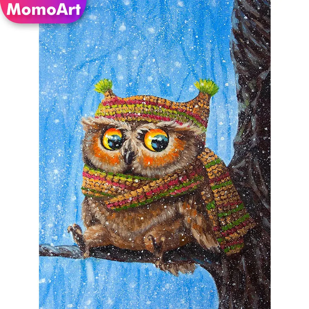 MomoArt алмазная живопись сова картина с животными наборы стразов Алмазная мозаика