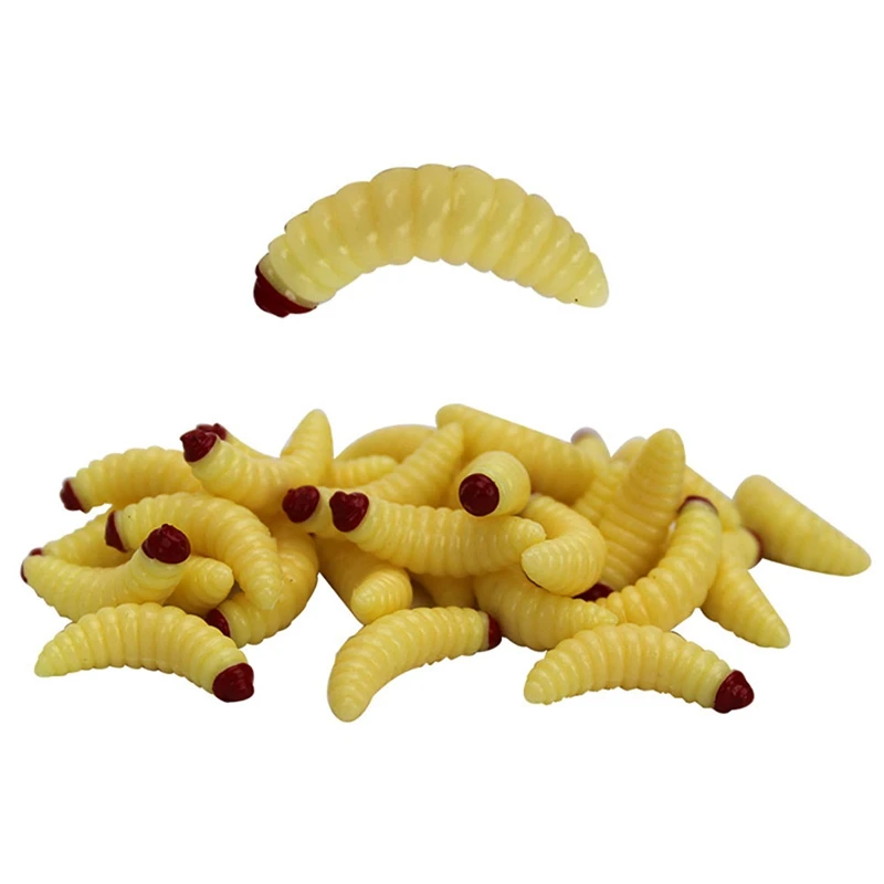 

50pcs Artificial Fishing Lures False Bread Worm Shaped Lifelike Reusable Soft Worms Artificial Carp Fishing Bait