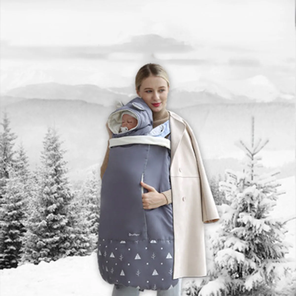 Переноска для младенца плащ на ремнях теплая накидка плащ Зимний чехол необходимый для переноски ребенка слинг