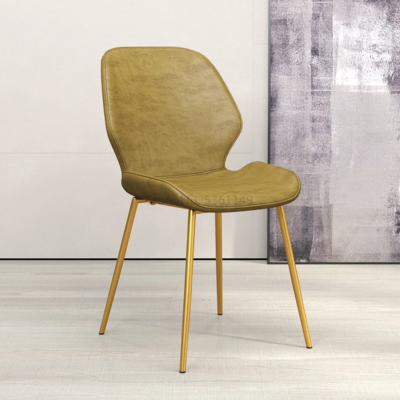 

Nordic Luxury Table and Chair Modern Simple Backrest Leisure Bench Cafe Computer LOFT Office Leather Chair