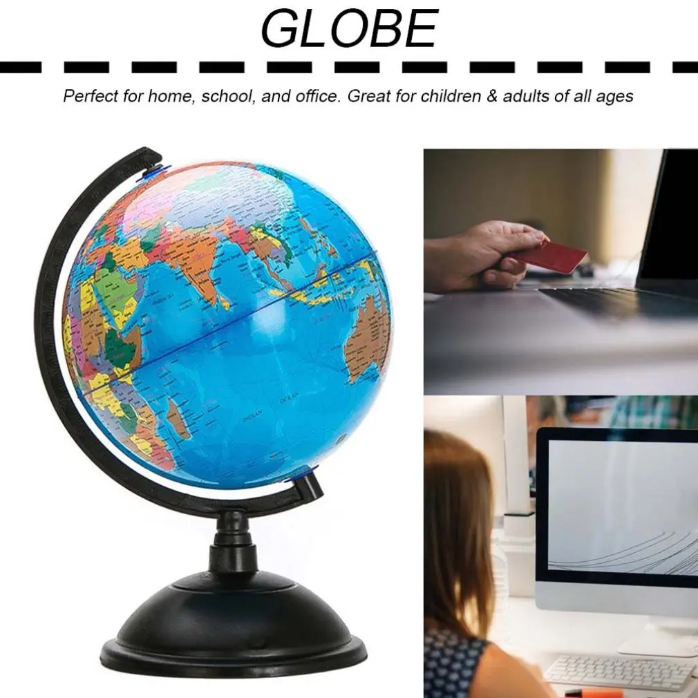 

20cm Blue Ocean World Globe Map With Swivel Stand Geography Educational Toy enhance knowledge of earth and geography