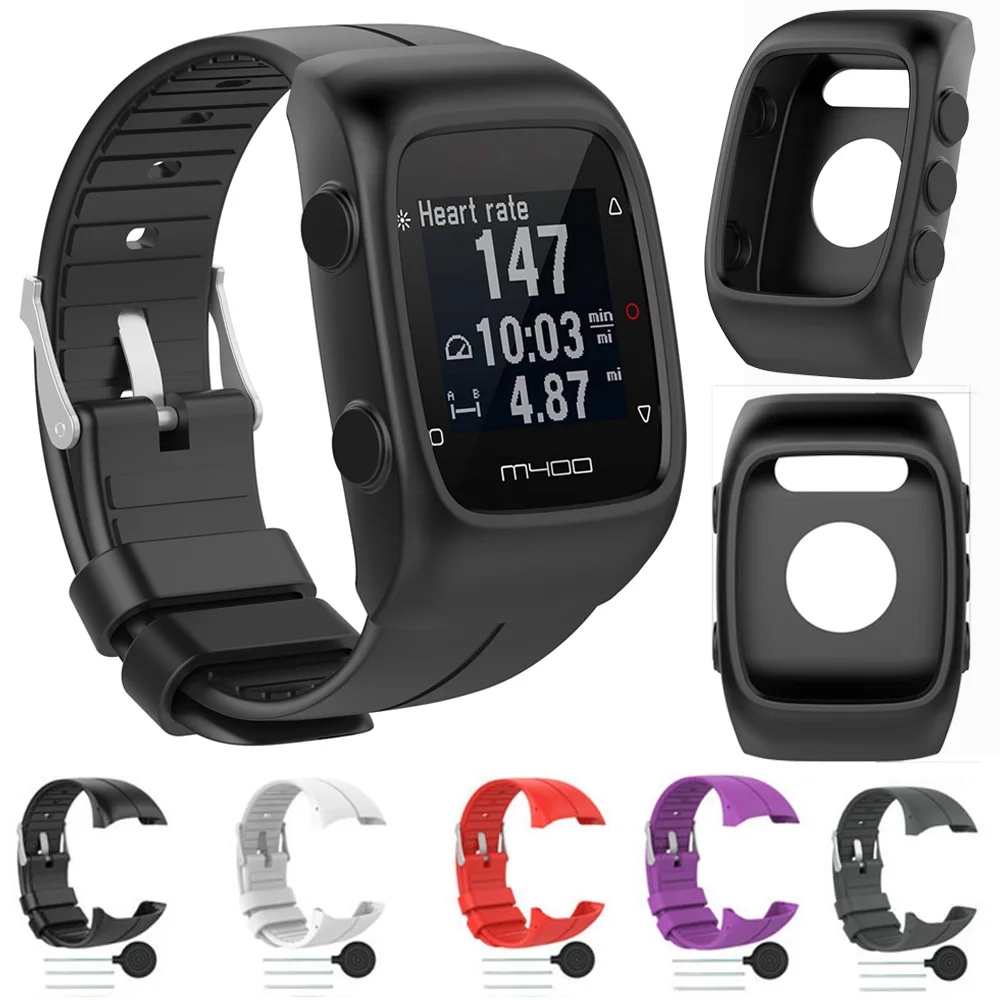 Силиконовый ремешок на запястье для Polar M430 M400 противоударный мягкий ТПУ защитный