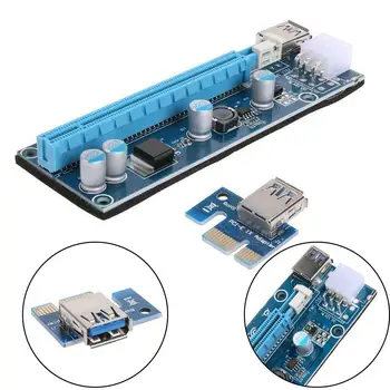 

New Pcie Pci-e Pci Express Riser Card 1x To 16x GPU Card X16 X1 Miner SATA 6Pin Power 3.0 Usb Cable Riser Extender Adapter K9G6