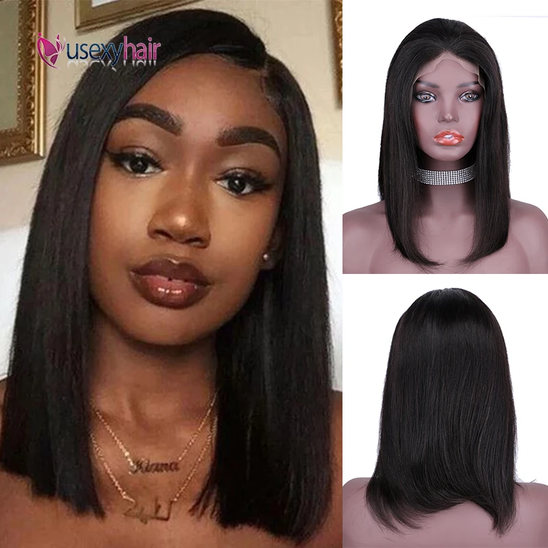 

13*4 Straight Lace Front Human Hair Wigs Brazilian Remy Lace Bob Wig Human Hair 150% Density Pre-plucked Lace Bob Wigs For Women