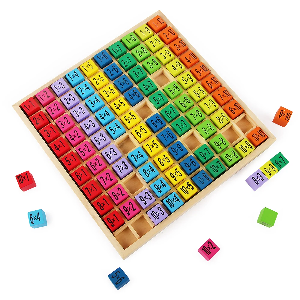 

Montessori Educational Wooden Toys for Children Baby Toys 99 Multiplication Table Math Arithmetic Teaching Aids for Kids