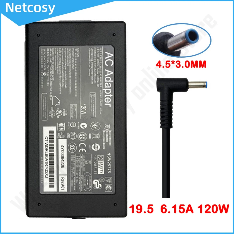 

19.5V 6.15A 120W 4.5x3.0mm AC Adapter Power Charger Replacement For HP Envy 14j 14t 15j 15q 15t 17j 17n 17y 17t M7