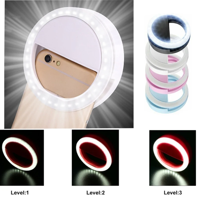 

Lens Selfie LED Ring Flash Light Lentes Portable Phone Selfie Lamp for iPhone xr 7 8 X samsung s10 plus a70 a50 luz para celular