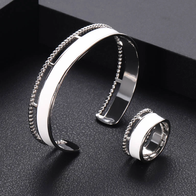 Seguro Canberra Reproducir JaneKelly Conjunto de anillos y pulseras de platino para mujer, joyería  nupcial de Dubái, joyas para boda|Conjuntos de joyería| - AliExpress