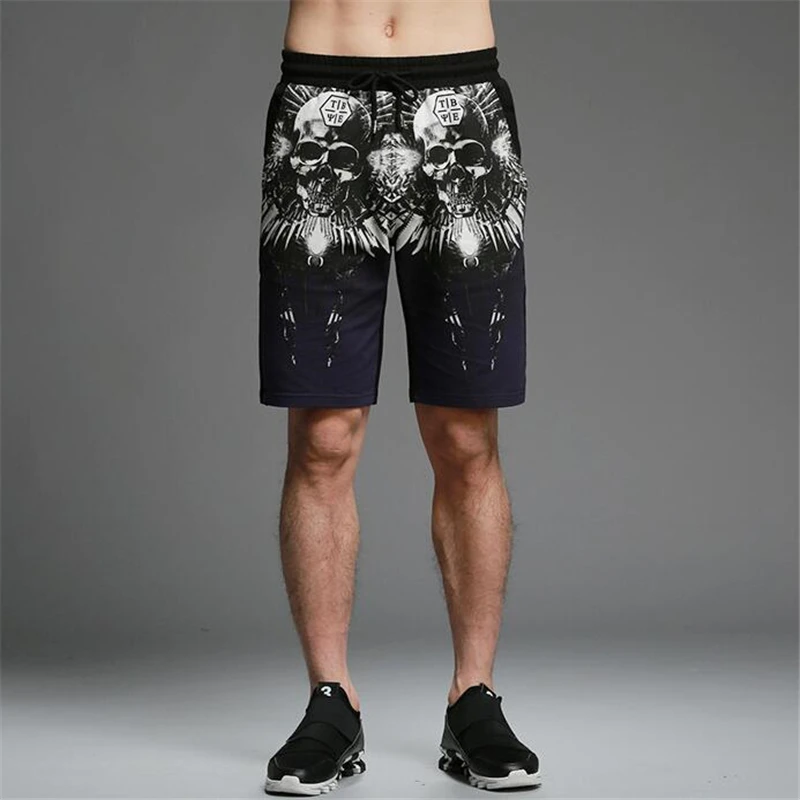 Летние повседневные мужские шорты с принтом, модные хлопковые мужские шорты в европейском стиле, мужская одежда