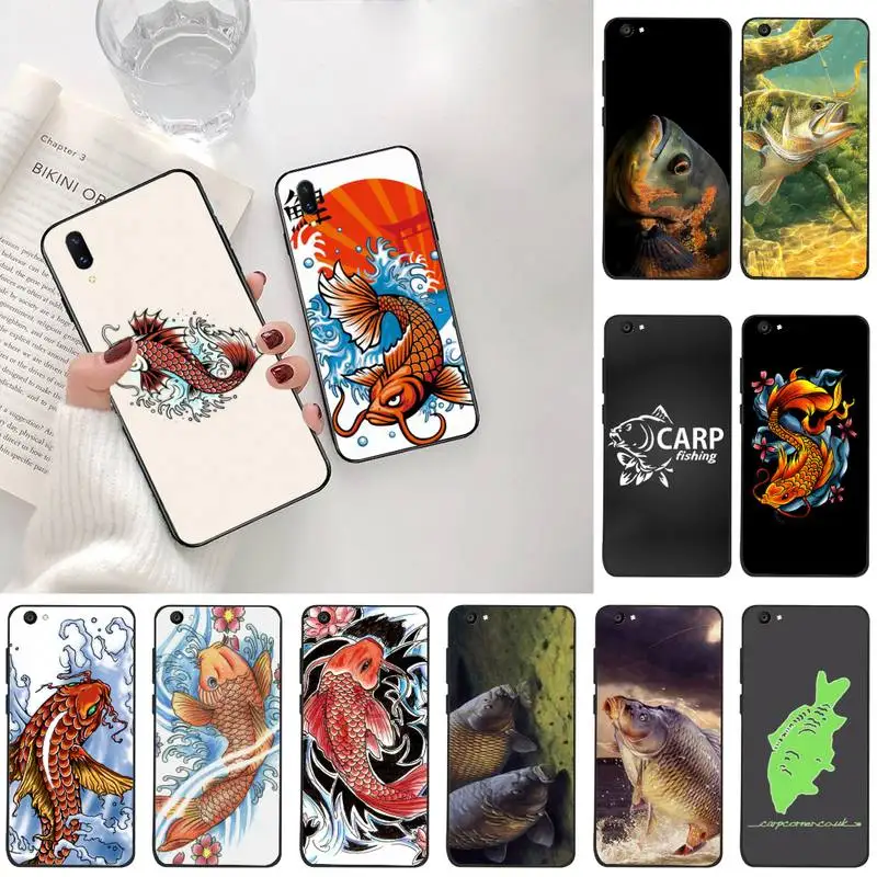 CARP FISHING Black TPU Soft Rubber Phone Cover For Vivo Y91c Y17 Y51 Y67 Y55 Y93 Y81S Y19 V17 vivos5 | Мобильные телефоны и