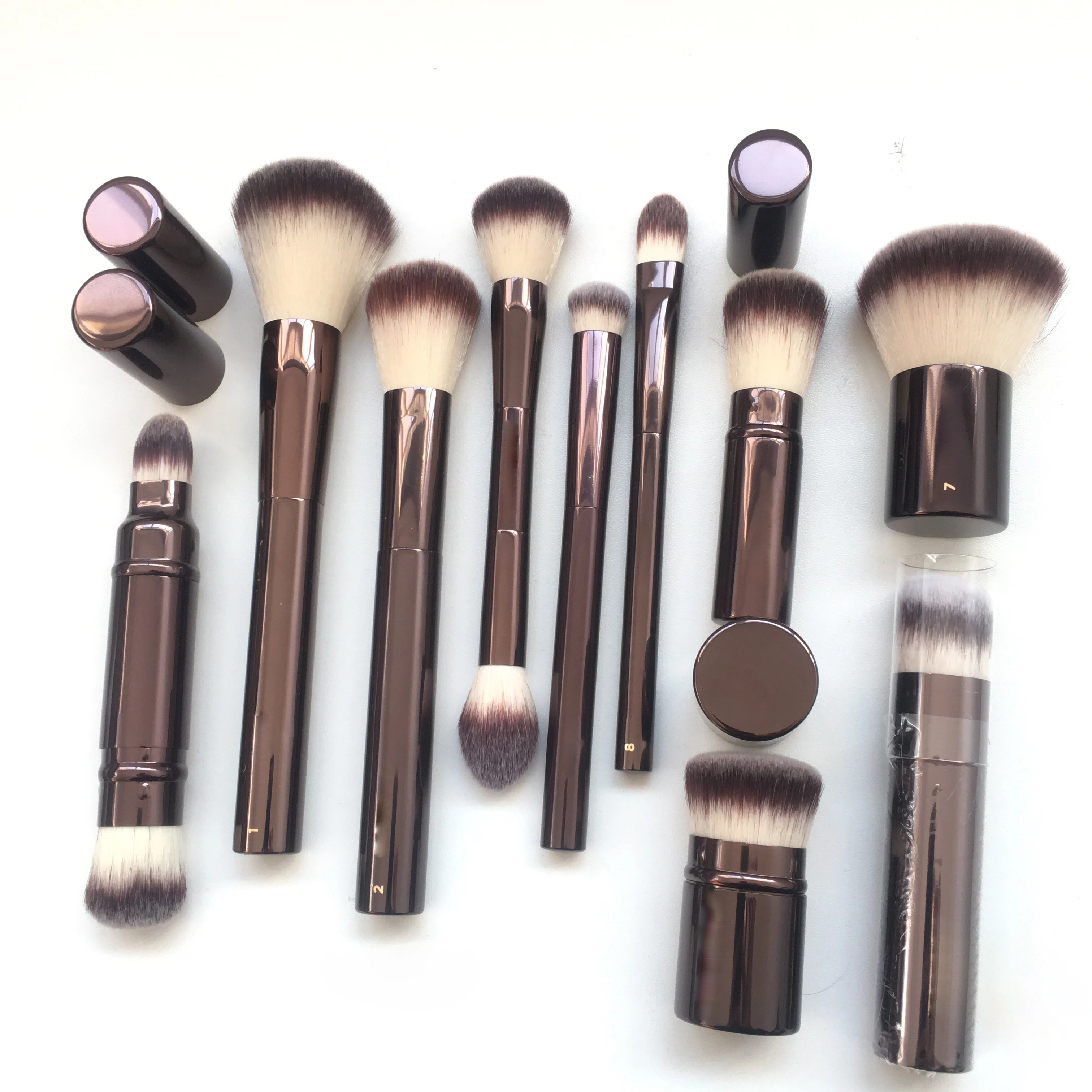 1pc HG Pro Foundation retra Makeup brushes Powder contour Blusher Make up brush metal handle Highlight Bronzer high end No box 2