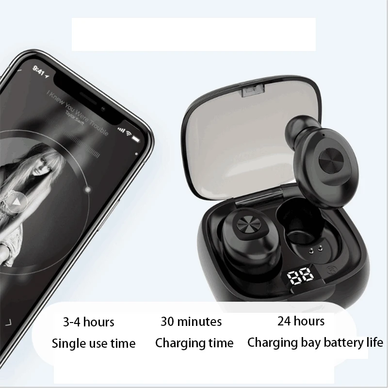 TWS 5 0 Bluetooth Earphone Wireless Sport Earpiece Mini Headset Stereo 8D HIFI Sound In Ear Hd Call Waterproof