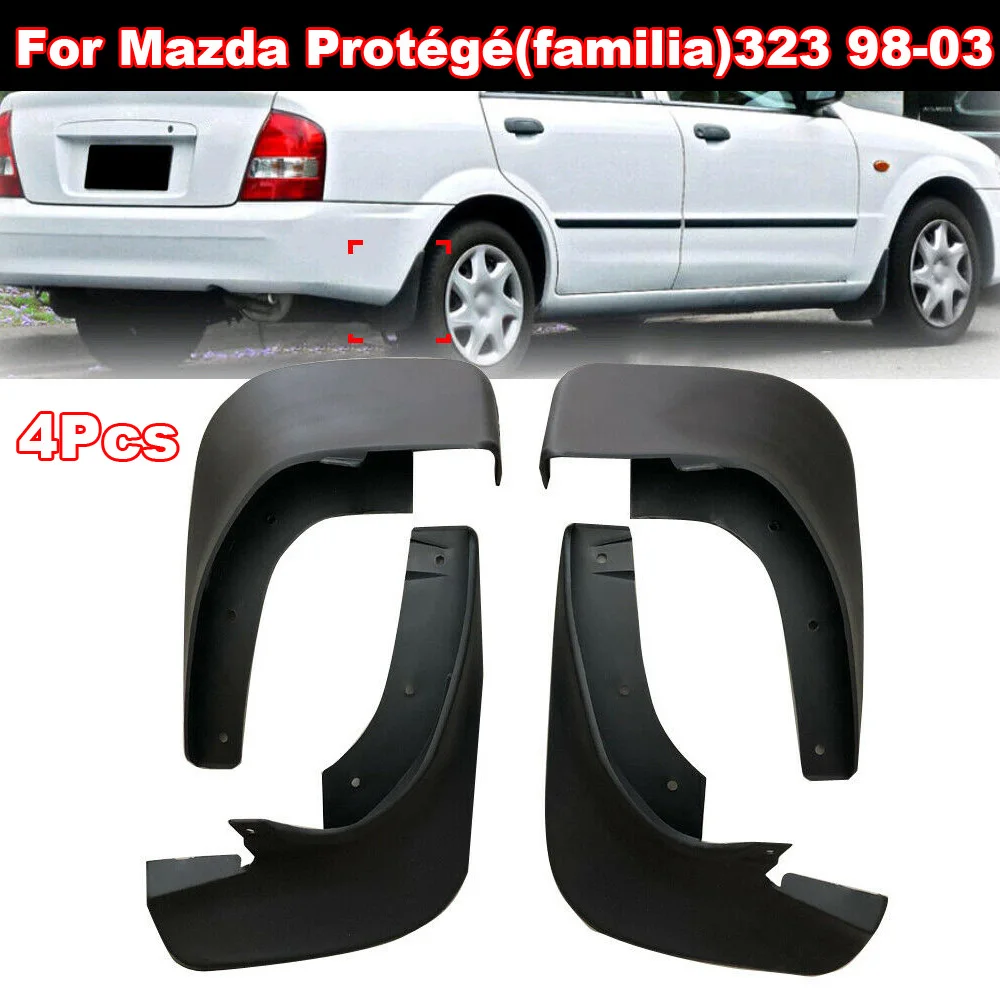 Авто Брызговики черные 4 шт Брызговики для Mazda Protege 323 1998-2003