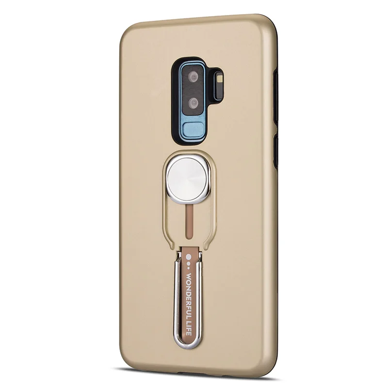 Gold Для samsung Galaxy A72018 A750 A40s A10 A20 A30 A50 A30s A50s A70 M10 M20 M30 чехол с круглой пряжкой; кронштейн 2 в 1TPU+ PC Резина - Цвет: Gold