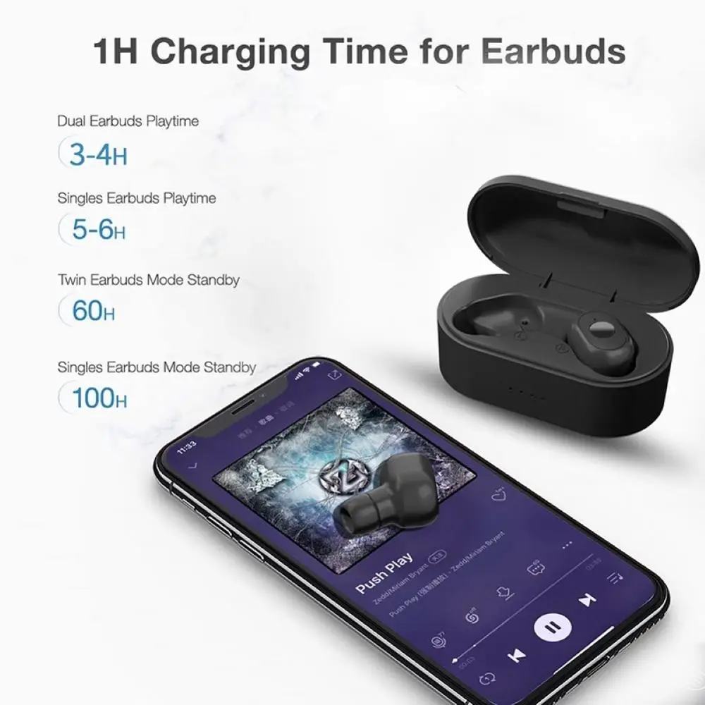 Y80 TWS Fingerprint Touch Bluetooth Earphones HD Stereo Wireless Headphones Noise Cancelling Gaming Headset
