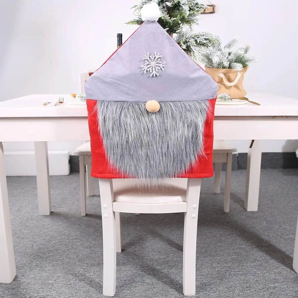 Рождественский Санта-Клаус, кухонные вечерние обеденные столы с красной шляпой, рождественские покрытия для стула, украшения для дома, navidad, праздничный Декор - Цвет: Gray A