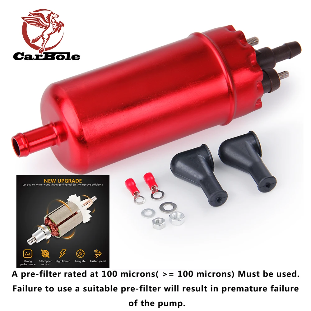 Carbole 12 V Universal EFI Electric Fuel Pump External Inline High