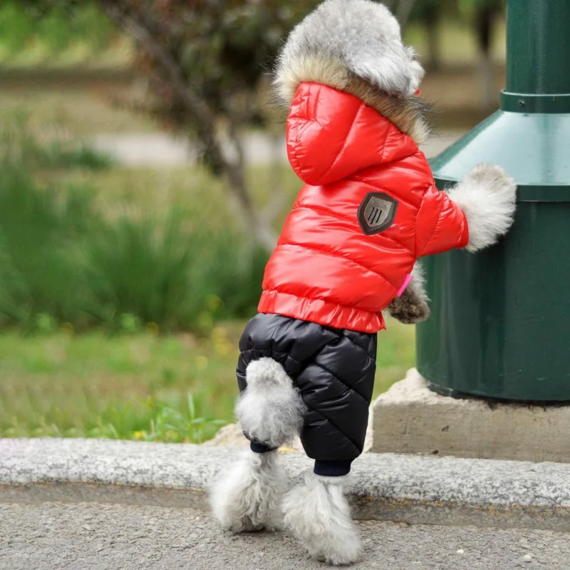 Waterproof Warm Winter Overalls Jumpsuit Thicken Pet Clothing For Yorkshire Teddy Dogs Costume Puppy Clothes Jacket