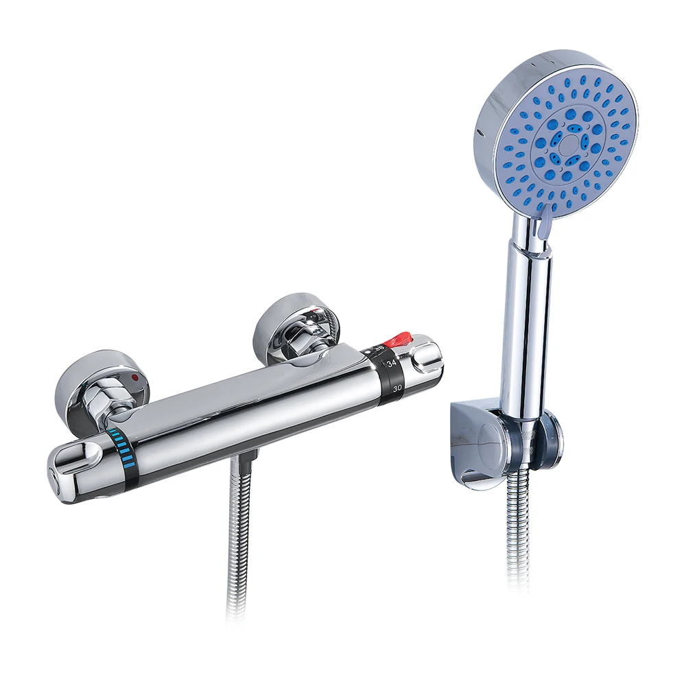 

Thermostatic Shower Sets Bathroom Rainfall Shower Faucet Set Wall Mounted Rainfall Mixer Tap With Hand Bathroom Shower System