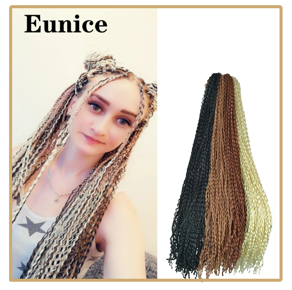 Длинные косички Eunice Zizi синтетические для наращивания волос фиолетовые розовые