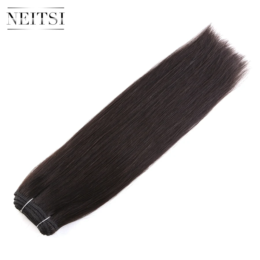 # 1B Neitsi, двойные нарисованные Человеческие волосы Remy для наращивания, 2" 24", 100 г/шт., черные, светлые, настоящие волосы, прямые пряди, быстрая - Цвет: # 1B