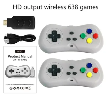 

Mini HD TV Video Game Console Dual 2.4G Wireless Gamepad Controller Game Dongle Built in 638 Games Retro Game Player