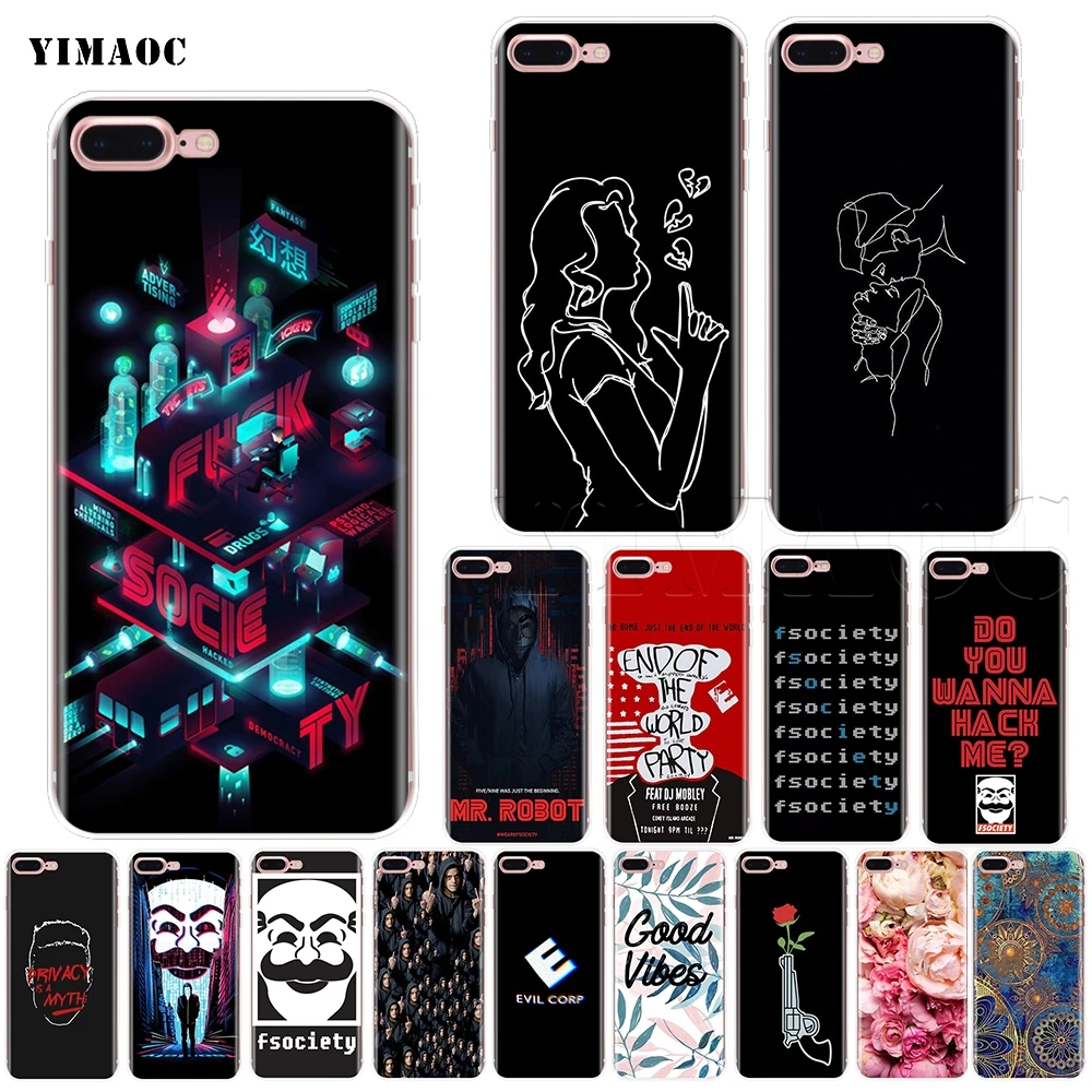 YIMAOC Mr Robot Soft Silicone Case for iPhone 11 Pro XS Max XR X 8 7 6 6S Plus 5 5s se | Мобильные телефоны и аксессуары