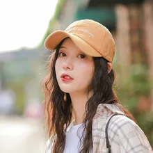 SP& CITY Harajuku, Ретро стиль, Вельветовая бейсболка с вышитыми буквами, женская, моющаяся, Джокер, мягкий верх, остроконечная Кепка, модная, оригинальная Кепка