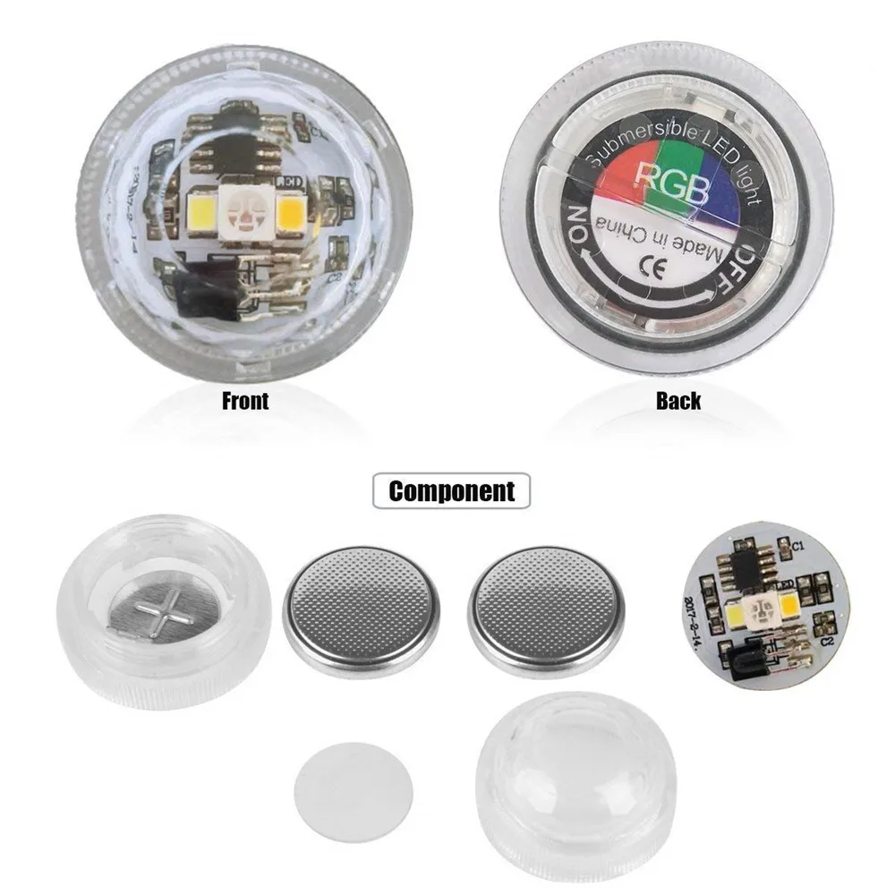 10Pcs/lot Mini Submersible Led Lights with Remote Waterproof Underwater Led Tea Lights Vase Pool Pond Decoration Lighting