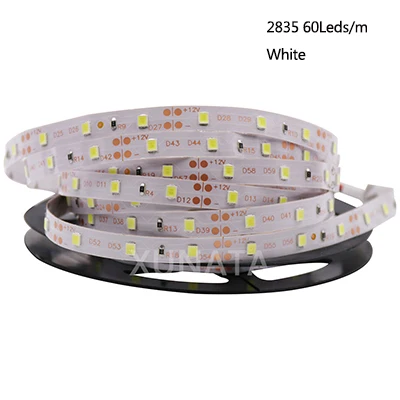 2835 60leds White 5m AC/DC 12V Светодиодные ленты SMD 2835 5054 5630 5050 Водонепроницаемый светодиодный светильник полосы 600 светодиодный 1200 светодиодный гибкий светодиодный лента светильник белый/теплый белый - Испускаемый цвет: 2835 60leds White