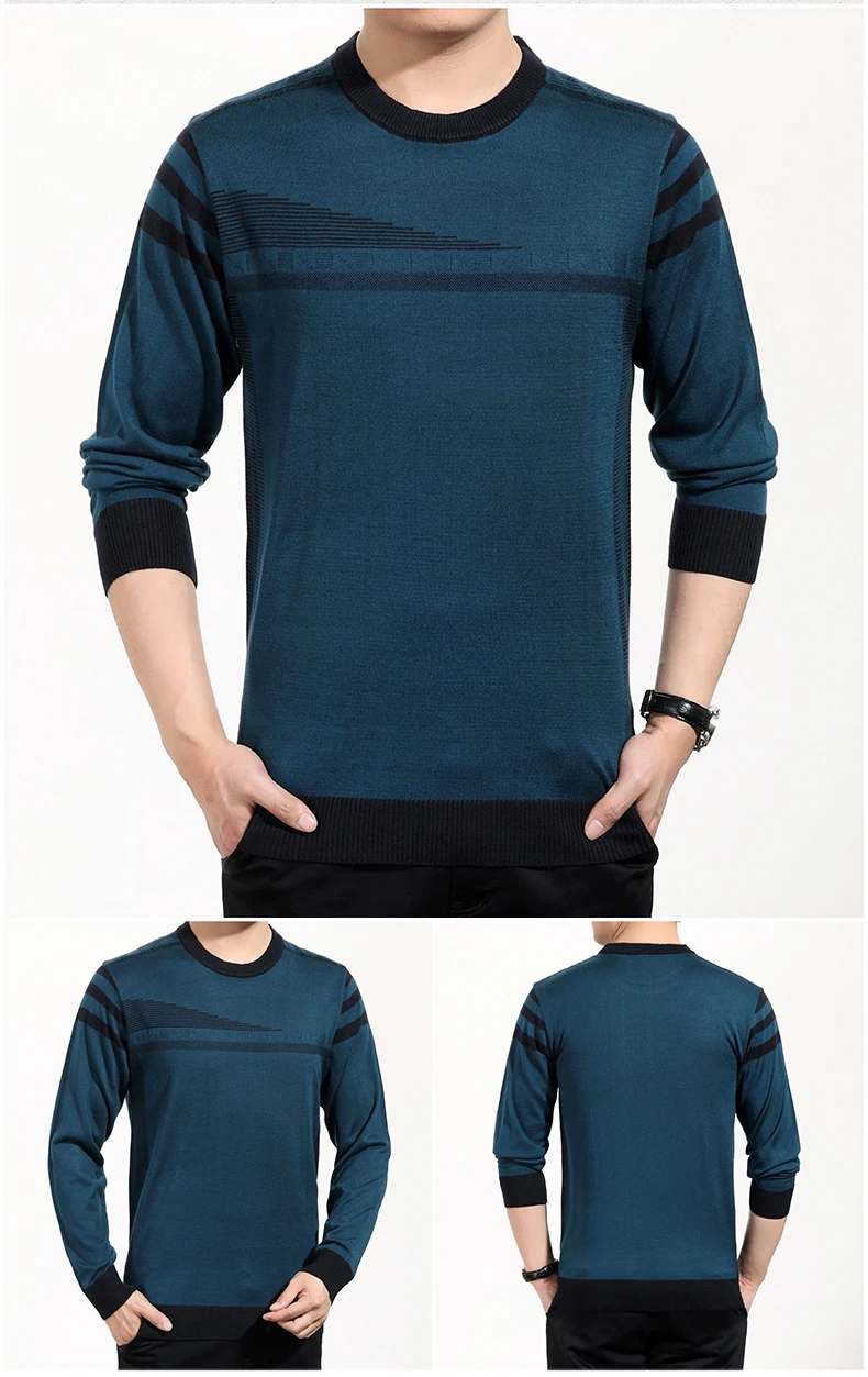 Абсолютно Повседневный тонкий полосатый вязаный свитер Мужская одежда Джерси mensluxury пуловер и свитеры для мужчин Мужская мода 81008