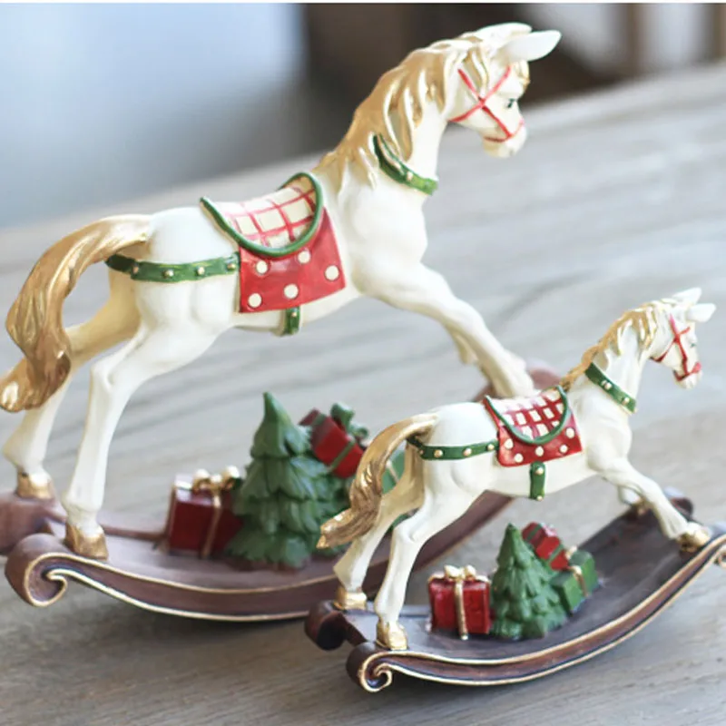 

Nordic ins rocking horse figurines American bedroom living room children's room desktop home decoration crafts Christmas gifts