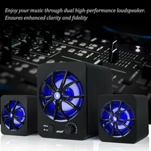 Speaker Set Colorful LED USB Wired Desktop Home Computer Subwoofer Stereo Music Multifunctional Plastic Player Laptop Bass