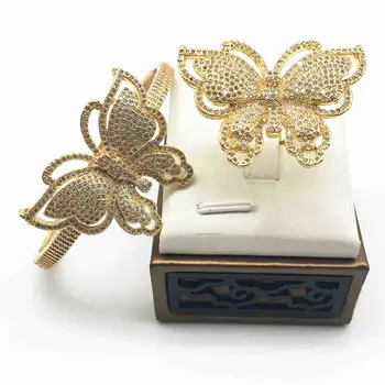 

Travel party's new three-color gold bracelet for Africa dubai women ring collection cubic zirconia copper bracelet wedding set