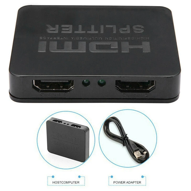Сплиттер RISE Hdmi 1 в 2 Out Ultra Hd 4K 4 порта адаптер для Fire Stick/Apple Tv/Fire Tv/Roku Tv/Ps4 Pro/Xbox One X/Wii