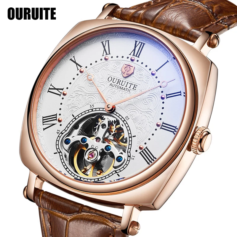 

Mens Watches Top Luxury Brand Tourbillon Automatic Mechanical Watch Men Stainless Steel 5Bar Waterproof Designer Watch Fashion