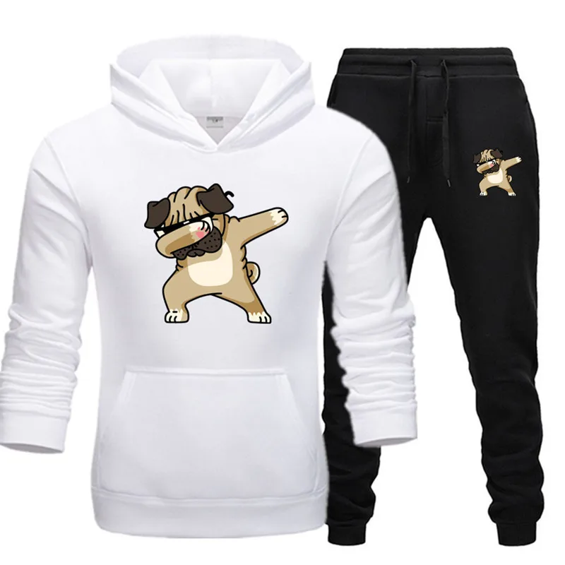 Great Value 2020 New winter Hot Sale Print Men's Sets Hoodie+pants 2 Pieces Sets Casual Tracksuit Male Sportswear Gyms Fitness Sweatpants