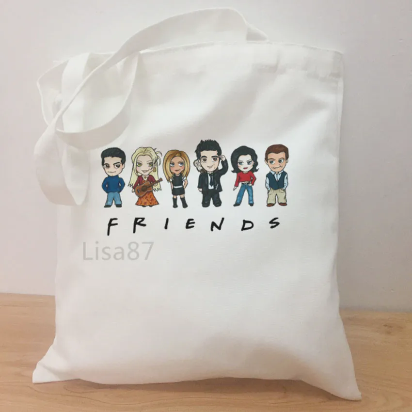 Casual shoulder large capacity simple shopping bag Friends TV Fans girls hand bag women simple package bag Tote Bag - Цвет: C2