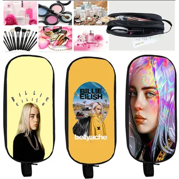 

Makeup Box Billie Eilish Pencil Case Bag Double Zipper Pencil Box for Kids School Supplies Cosmetic Bag Stationery Storage Bag