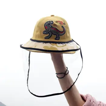 

Children Anti-spitting Protective Dustproof Cover dinosaur Print Hat Kids Boys Girls Eye Protection Fisherman Cap Hats