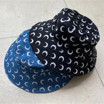 

Marine Serre Bucket Hats Women Men High-Quality Half moon Cap Marine Serre Hats bucket hat men